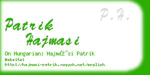 patrik hajmasi business card